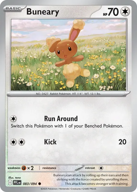Buneary, Pokémon card PFL 083 — Phantasmal Flames set