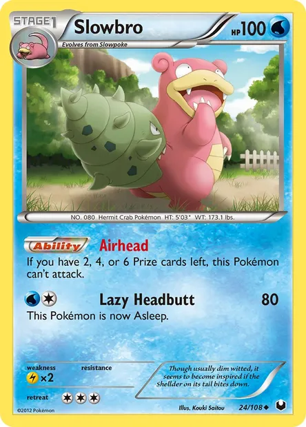 Slowbro, Pokémon card DEX 24 — Dark Explorers set
