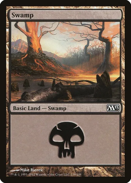 Swamp, Magic card M13 239 — Magic 2013 set