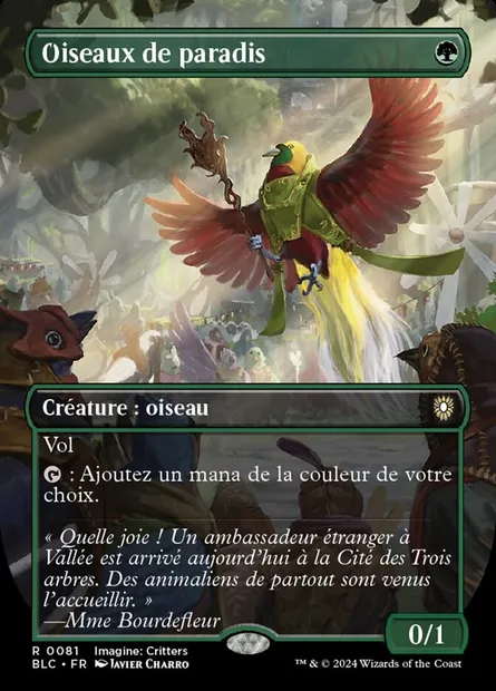 Oiseaux de paradis, carte Magic BLC 81 — extension Bloomburrow Commander