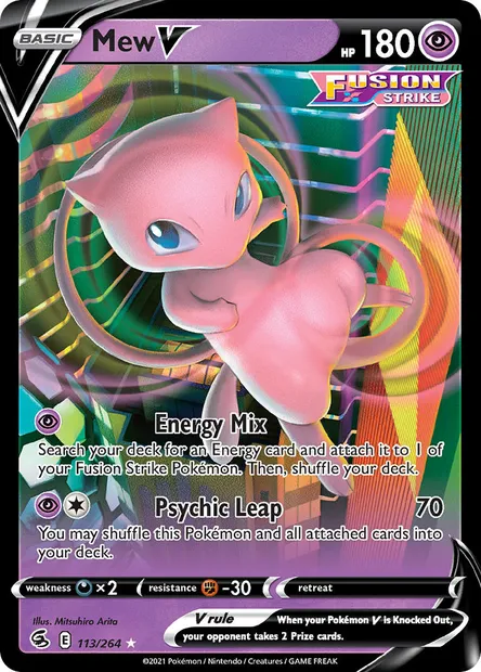 Mew V, Pokémon card FST 113 — Fusion Strike set