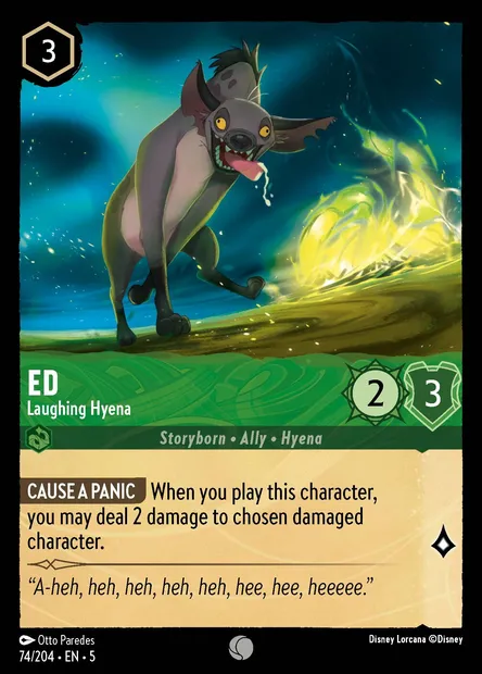 Ed - Laughing Hyena, Disney Lorcana card CH5-074 — Shimmering Skies set