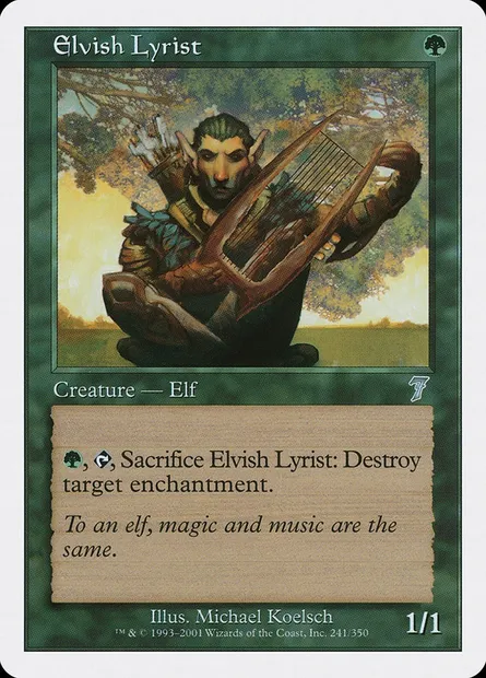 Lyriste elfe, carte Magic 7ED 241 — extension Septième Edition