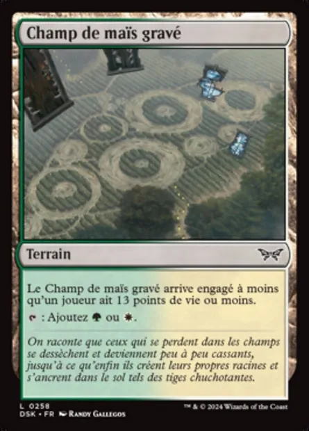 Champ de maïs gravé, carte Magic DSK 258 — extension Duskmourn: House of Horror
