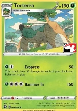 Torterra, Pokémon card PPS 008-3 — Play! Pokémon Prize Pack Series set