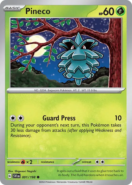Pineco, Pokémon card SVI 001 — Scarlet & Violet set