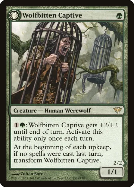 Wolfbitten Captive // Krallenhorde Killer, Magic card DKA 133 — Dark Ascension set