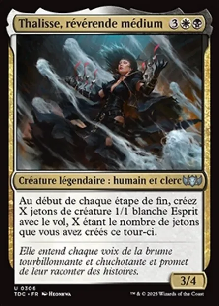 Thalisse, révérende médium, carte Magic TDC 306 — extension Tarkir: Dragonstorm Commander