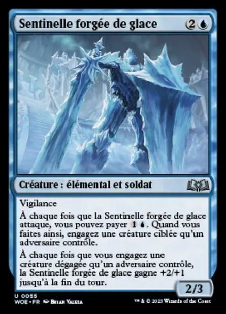 Sentinelle forgée de glace, carte Magic WOE 55 — extension Wilds of Eldraine