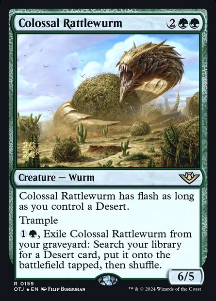 Colossal Rattlewurm, Magic card POTJ 159s — Outlaws of Thunder Junction Promos set