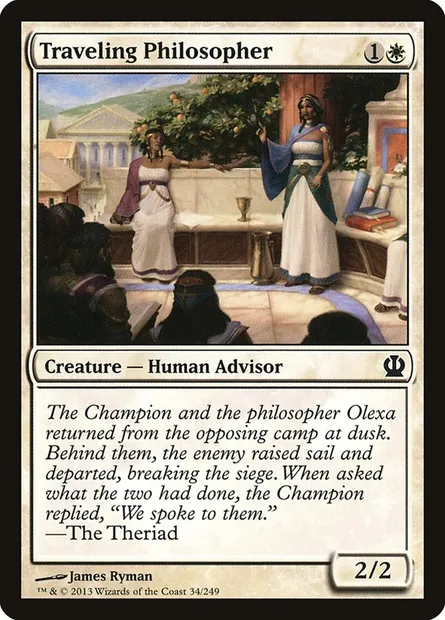 Traveling Philosopher, Magic card THS 34 — Theros set