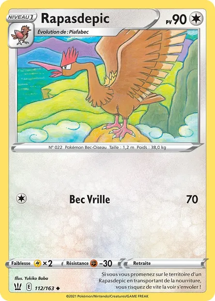 Rapasdepic, carte Pokémon BST 112 — extension Styles de combat