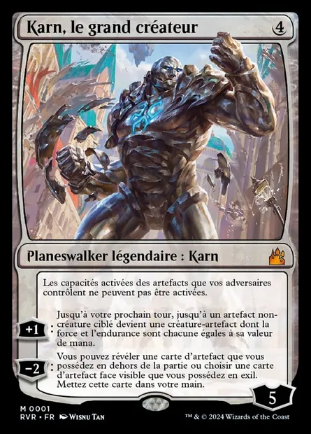 Karn, le grand créateur, carte Magic RVR 1 — extension Ravnica Remastered