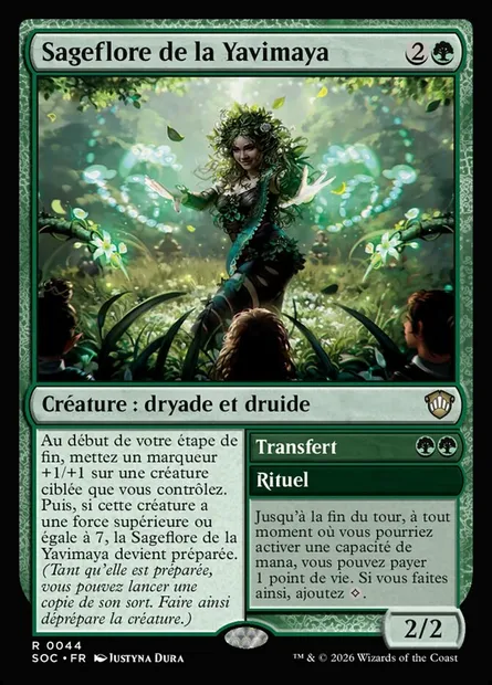 Sageflore de la Yavimaya // Channel, carte Magic SOC 44 — extension Secrets of Strixhaven Commander