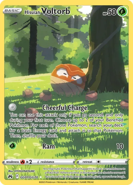 Hisuian Voltorb, Pokémon card CRZ GG01 — Crown Zenith set