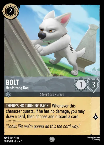 Bolt - Headstrong Dog, Disney Lorcana card CH7-184 — Archazia's Island set