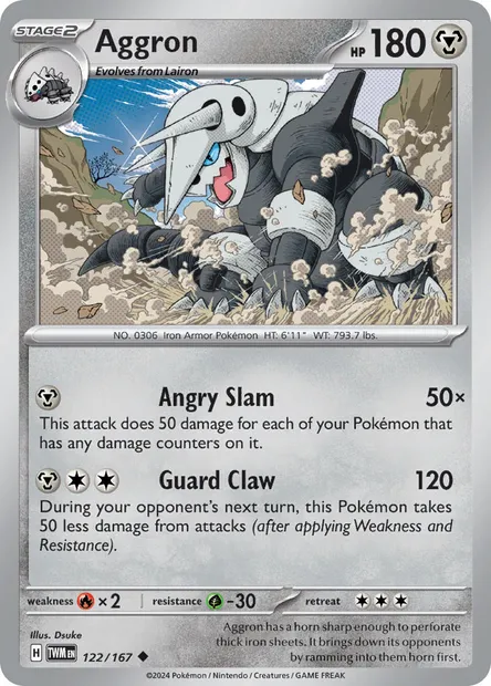 Aggron, Pokémon card TWM 122 — Twilight Masquerade set