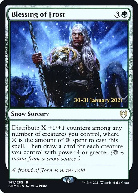 Bénédiction de gel, carte Magic PKHM 161s — extension Kaldheim Promos