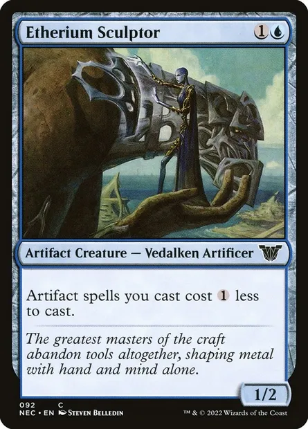 Etherium Sculptor, Magic card NEC 92 — Neon Dynasty Commander set