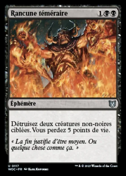 Rancune téméraire, carte Magic WOC 117 — extension Wilds of Eldraine Commander