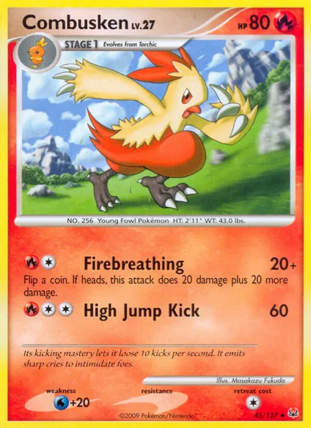 Combusken, Pokémon card PL 45 — Platinum set