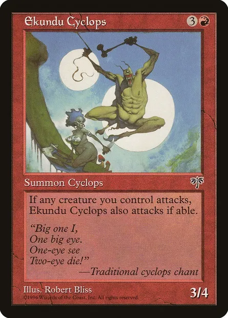 Ekundu Cyclops, Magic card MIR 171 — Mirage set