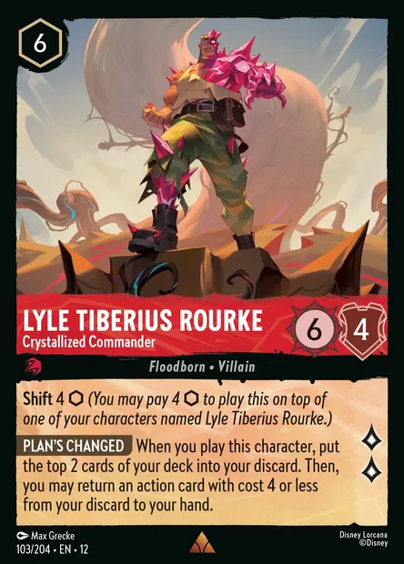 Lyle Tiberius Rourke - Crystallized Commander, Disney Lorcana card CH12-103 — Wilds Unknown set