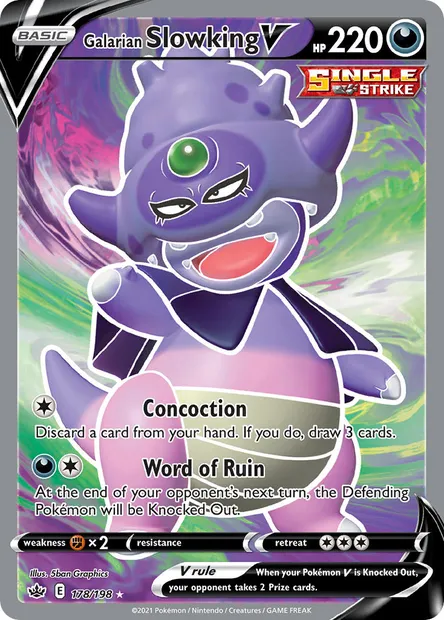 Galarian Slowking V, Pokémon card CRE 178 — Chilling Reign set