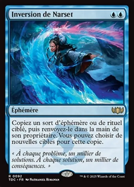 Inversion de Narset, carte Magic TDC 92 — extension Tarkir: Dragonstorm Commander
