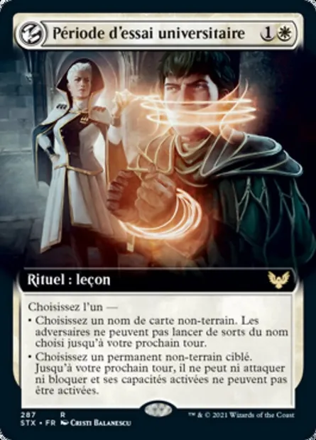 Période d'essai universitaire, carte Magic STX 287 — extension Strixhaven: l'Académie des Mages