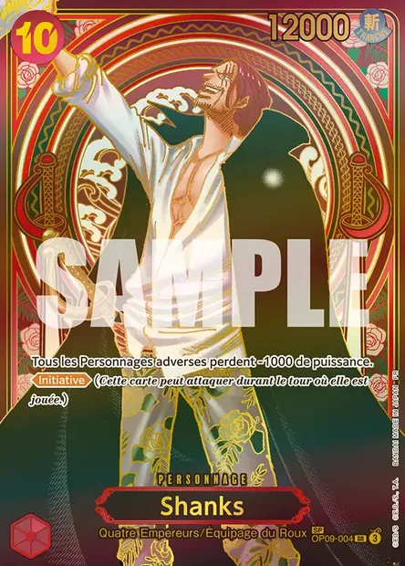 Shanks, carte One Piece OP09-004 — extension LES NOUVEAUX EMPEREURS