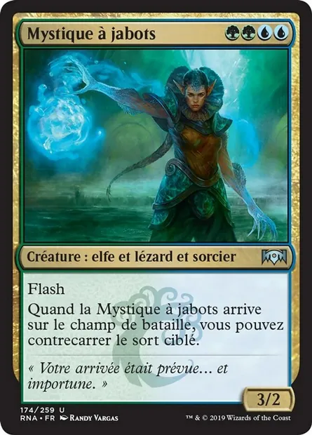 Mystique à jabots, carte Magic RNA 174 — extension L'allégeance de Ravnica
