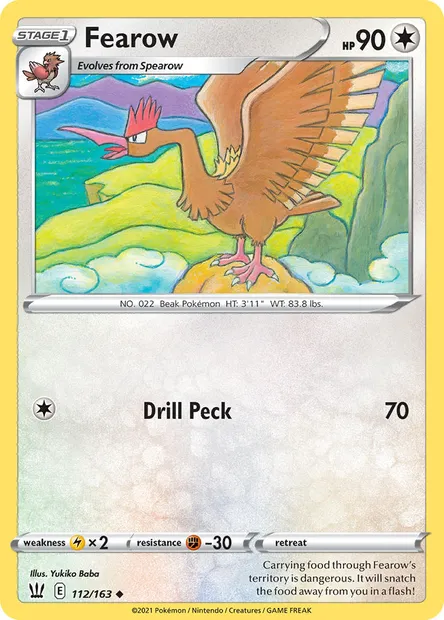 Fearow, Pokémon card BST 112 — Battle Styles set