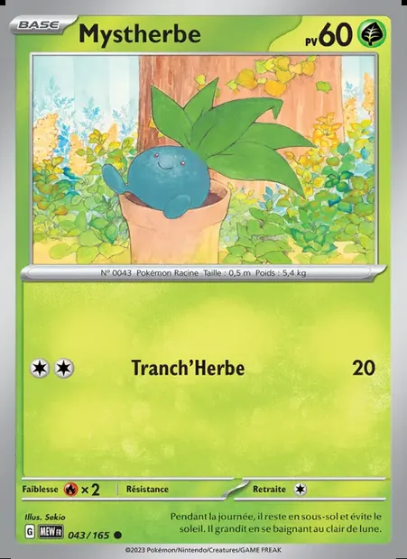 Mystherbe, carte Pokémon MEW 043 — extension 151