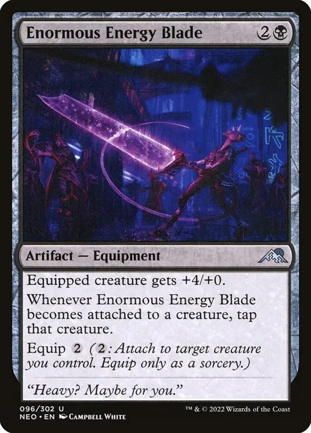 Enormous Energy Blade, Magic card NEO 96 — Kamigawa: Neon Dynasty set