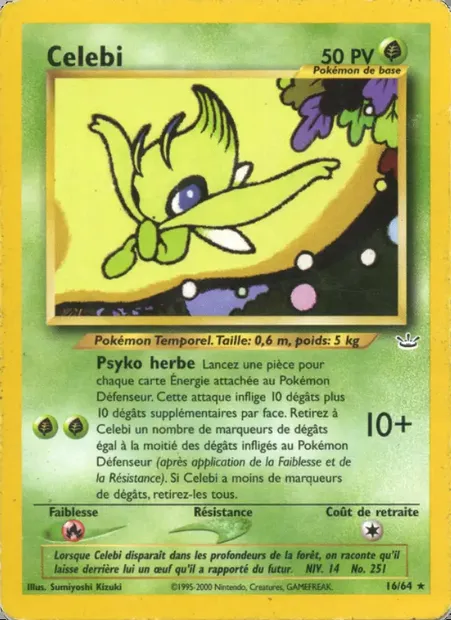 Celebi, carte Pokémon NR 16 — extension Neo Revelation