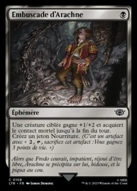 Embuscade d'Arachne, carte Magic LTR 108 — extension Le Seigneur des Anneaux : chroniques de la Terre du Milieu