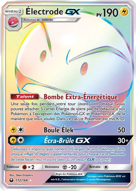 Électrode GX, carte Pokémon CES 172 — extension Tempête Céleste