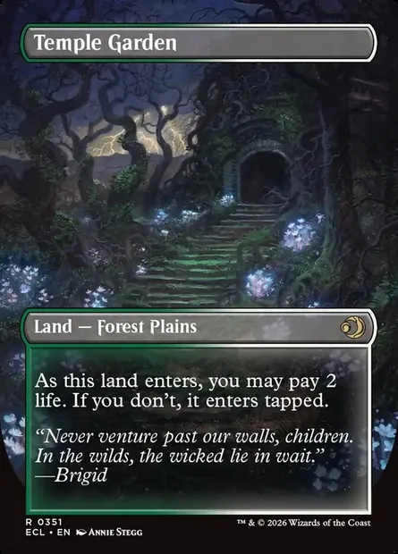 Temple Garden // Temple Garden, carte Magic ECL 351 — extension Lorwyn Eclipsed