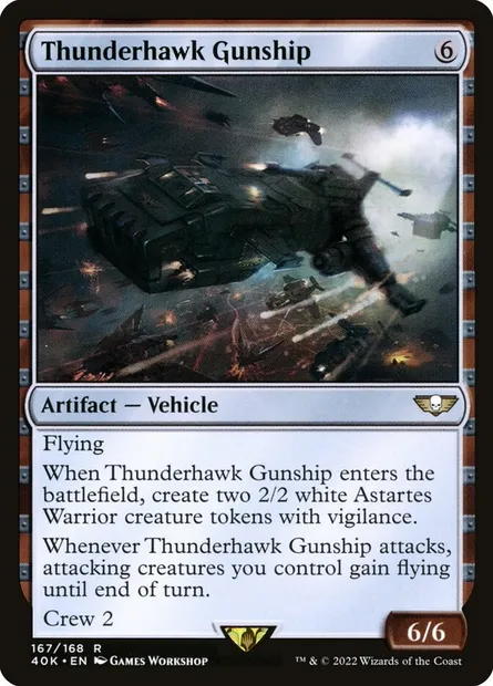 Thunderhawk Gunship, Magic card 40K 167 — Warhammer 40,000 Commander set