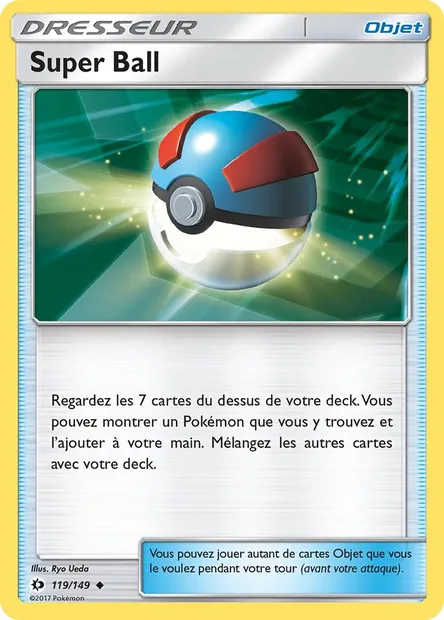 Super Ball, carte Pokémon SUM 119 — extension Soleil et Lune