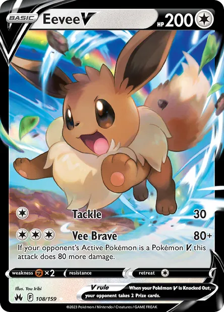 Eevee V, Pokémon card CRZ 108 — Crown Zenith set