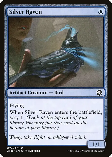 Silver Raven, Magic card AFR 74 — Adventures in the Forgotten Realms set
