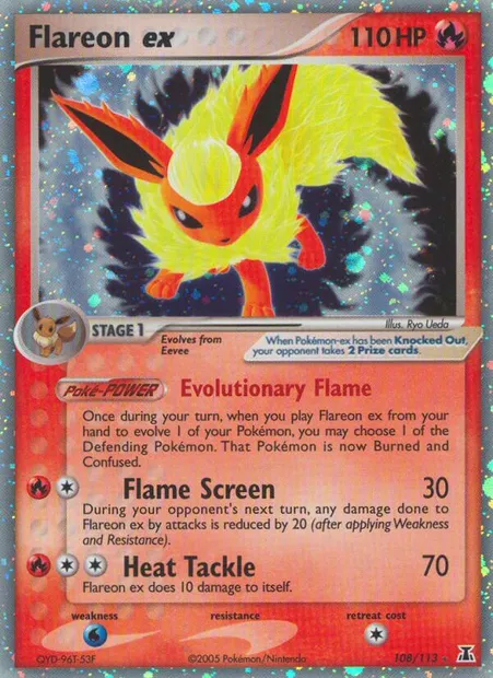 Flareon ex, Pokémon card DS 108 — Delta Species set