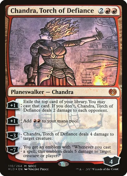 Chandra, torche de la défiance, carte Magic PS17 110 — extension San Diego Comic-Con 2017