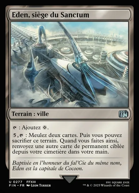 Eden, siège du Sanctum, carte Magic FIN 277 — extension Final Fantasy