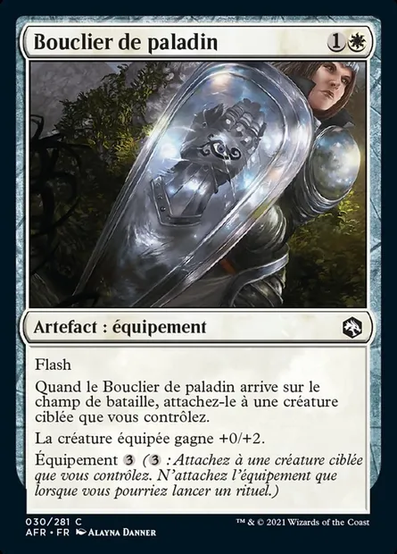Bouclier de paladin, carte Magic AFR 30 — extension Forgotten Realms: Aventures dans les Royaumes Oubliés