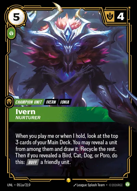 Ivern, Riftbound card UNL 051a — Unleashed set