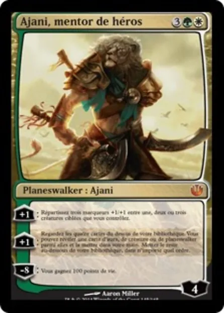 Ajani, mentor de héros, carte Magic JOU 145 — extension Incursion dans Nyx