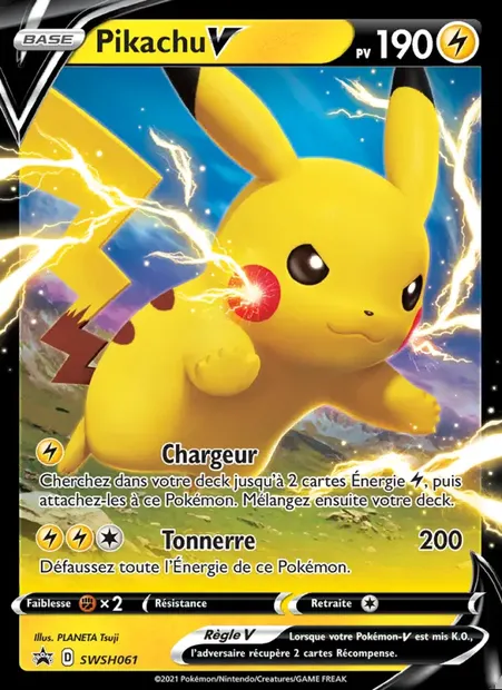 Pikachu V, carte Pokémon SWSH 061 — extension Promo SWSH